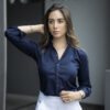 Camisa básica azul marino FOR3016 — vista posterior