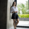 Camisa blanca con parche de corazón FOR2292 — detalle