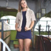 Camisa básica de manga corta beige FOR2274 — detalle