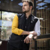 Camisa de combinaciones negro, blanco y amarillo FOR2313 — vista lateral