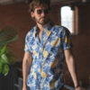 Camisa azul con estampado FOR2491 — detalle