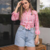 Camisa de cuadros rojos FOR2521 — detalle