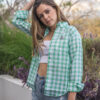 Camisa de cuadros verdes FOR2522 — vista frontal