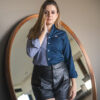Camisa de combinaciones gris y marino FOR2539 — vista posterior