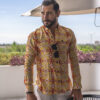 Camisa amarilla con estampado FOR2558 — detalle