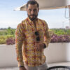 Camisa amarilla con estampado FOR2558 — vista lateral