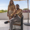 Camisa amarilla con estampado EQ324 — detalle
