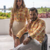 Camisa amarilla con estampado EQ324 — vista frontal