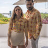 Camisa amarilla con estampado EQ324 — vista posterior