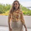 Camisa amarilla con estampado FOR2565 — vista posterior