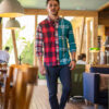 Camisa de combinaciones de cuadros menta y rojos FOR2611 — imagen 8