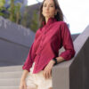 Camisa oxford vino FOR2633 — vista lateral
