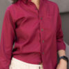 Camisa oxford vino FOR2633 — vista posterior