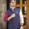 Camisa de combinaciones marino, vino y blanco FOR2637 — detalle