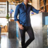 Camisa oxford marino FOR2634 — vista posterior