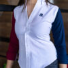 Camisa de combinaciones blanco, vino y marino FOR2629 — en modelo