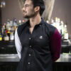 Camisa de combinaciones negro, blanco y vino FOR2638 — detalle