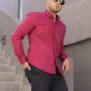 Camisa oxford vino FOR2628 — vista lateral