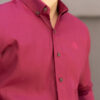 Camisa oxford vino FOR2628 — vista posterior