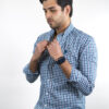 Camisa de cuadros azules FOR2664 — vista lateral