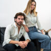 Camisa de rayas blancas y verdes EQ370 — vista lateral