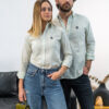 Camisa de rayas blancas y verdes EQ370 — vista posterior
