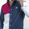 Camisa de combinaciones azul marino, blanco y vino FOR2662 — detalle