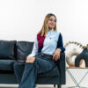 Camisa de combinaciones blanca, azul marino y vino FOR2660 — imagen 8