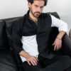 Camisa de combinaciones negra y blanca FOR2656 — vista lateral
