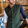 Camisa de combinaciones verde, blanco y marino FOR2644 — detalle