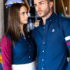 Camisa de combinaciones marino, vino y blanco EQ365 — vista posterior