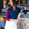 Camisa de combinaciones marino, vino y blanco FOR2649 — vista lateral