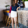 Camisa de combinaciones marino, vino y blanco FOR2649 — detalle