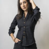 Camisa oxford negra FOR2523 — imagen 10