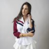 Camisa de combinaciones blanco, marino y vino con franjas FOR2682 — vista posterior