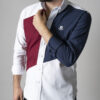 Camisa de combinaciones blanco, vino y marino FOR2680 — vista posterior