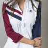 Camisa de combinaciones blanco, marino y vino con franjas FOR2682 — detalle
