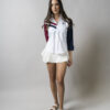 Camisa de combinaciones blanco, marino y vino con franjas FOR2682 — en modelo
