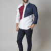 Camisa de combinaciones blanco, vino y marino FOR2680 — vista lateral