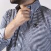 Camisa de rayas azul marino FOR2689 — detalle