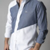 Camisa de combinaciones blanco y gris FOR2687 — vista posterior