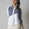 Camisa de combinaciones blanco y gris FOR2692 — vista posterior