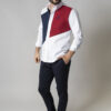 Camisa de combinaciones blanco, marino y vino FOR2686 — vista lateral