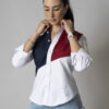 Camisa de combinaciones blanco, marino y vino FOR2691 — detalle