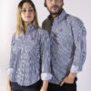 Camisa de rayas azul marino EQ388 — vista posterior