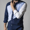 Camisa de combinaciones azul marino, cielo y blanco FOR2697 — vista alternativa