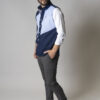 Camisa de combinaciones azul marino, cielo y blanco FOR2697 — detalle de tela