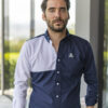 Camisa de combinaciones marino y blanco FOR2701 — vista posterior