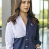 Camisa de combinaciones marino y blanco FOR2703 — vista lateral