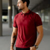 Playera polo roja POL0002 — vista lateral